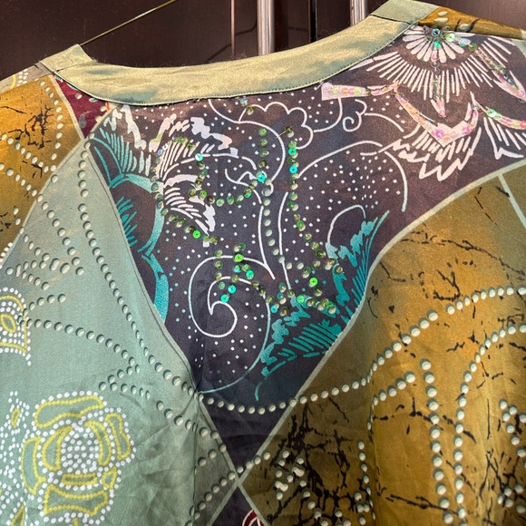 Green and Orange Bohemian Shrug Poncho - Picture 5 of 5